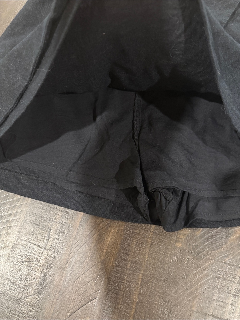 Abercrombie & Fitch Black Linen Wrap Skort Side Zip Mini Skirt Shorts Size M - Picture 4 of 4